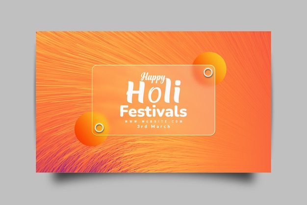 PSD colorful holi festival banner template