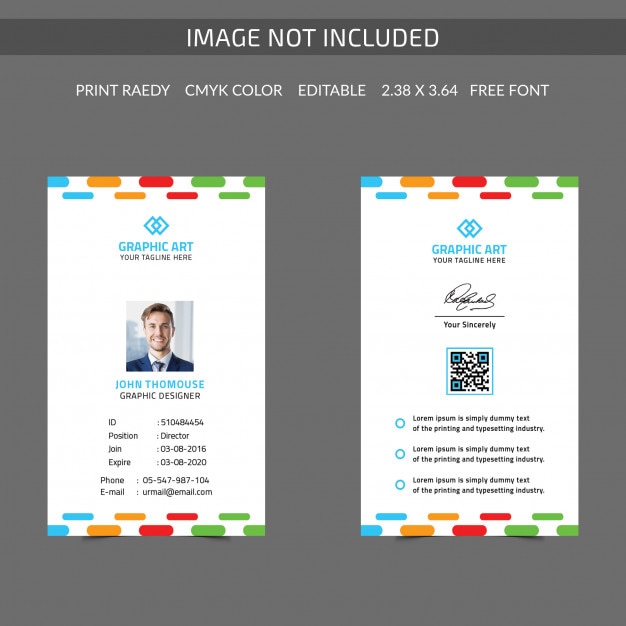 colorful id card