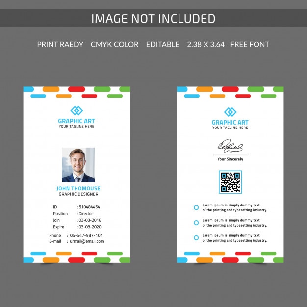 PSD colorful id card