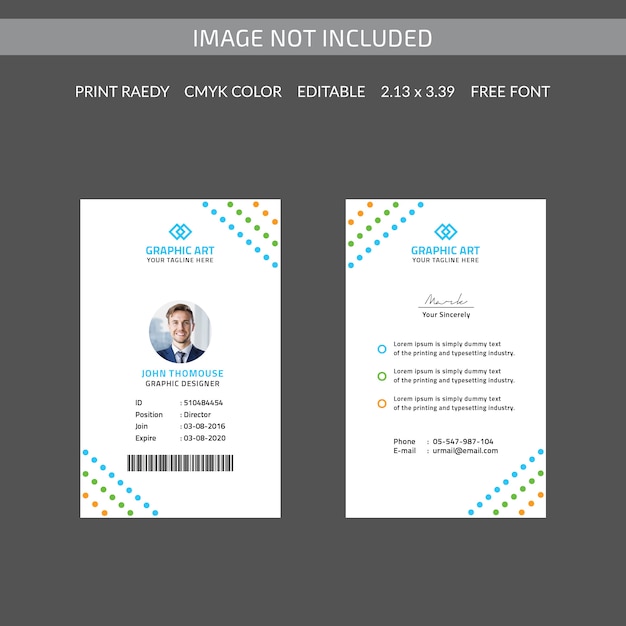 colorful id card