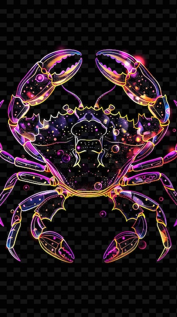 A colorful illustration of a crab with the stars and the words quot all over it quot