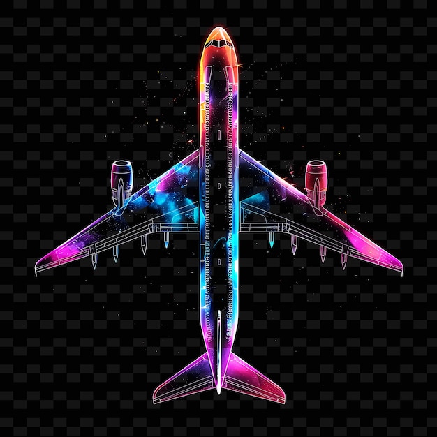 PSD un'illustrazione colorata di un aereo con le parole 