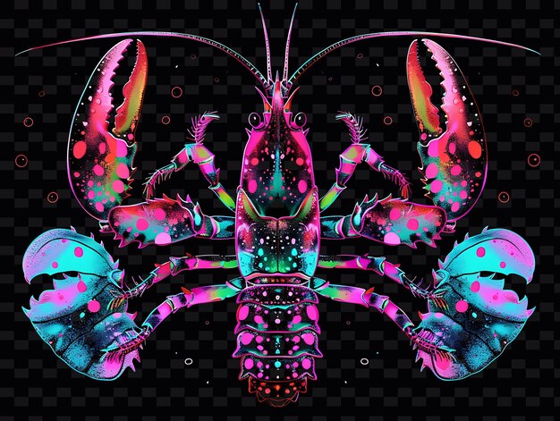 PSD a colorful illustration of a scorpion with the words quot crayfish quot on it