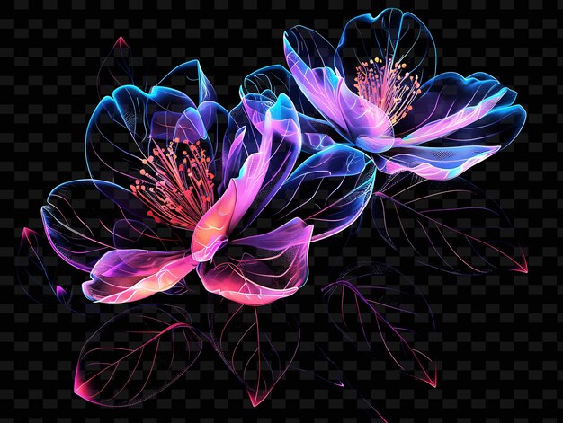 A colorful image of flowers with a black background with a black background