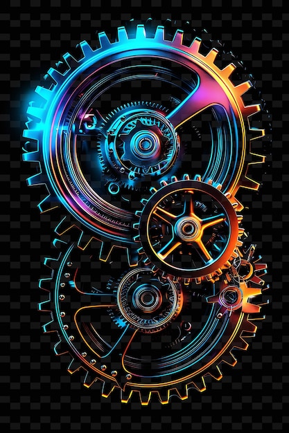 PSD a colorful image of gears and gears with the word gears on them