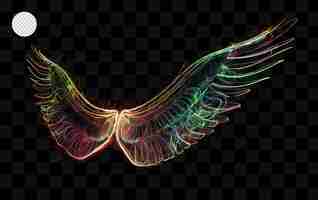 PSD a colorful image of a winged angel with a transparent background