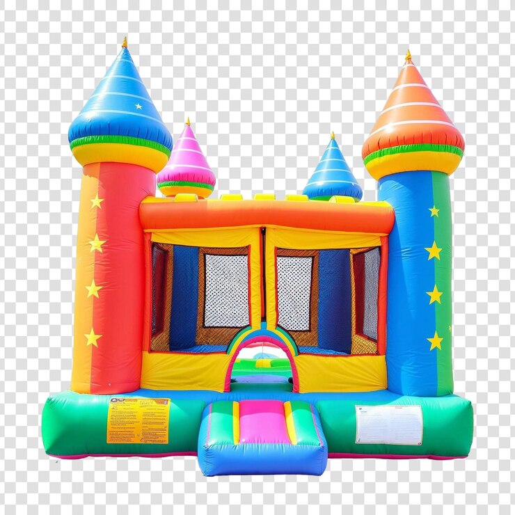 PSD colorful inflatable bouncy castle for kids parties and events