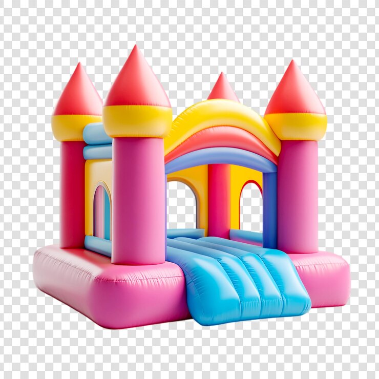 PSD colorful inflatable castle fun playtime kids