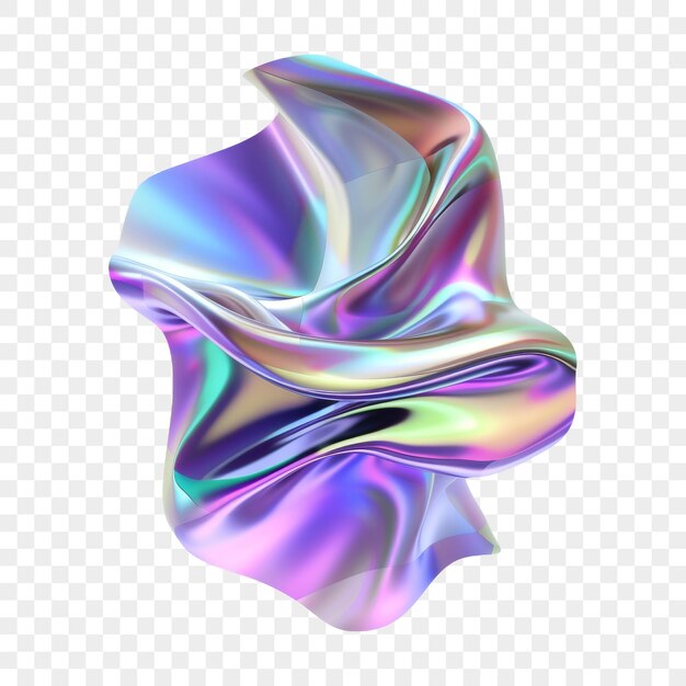 colorful iridescent fabric abstract design with flowing folds and curves