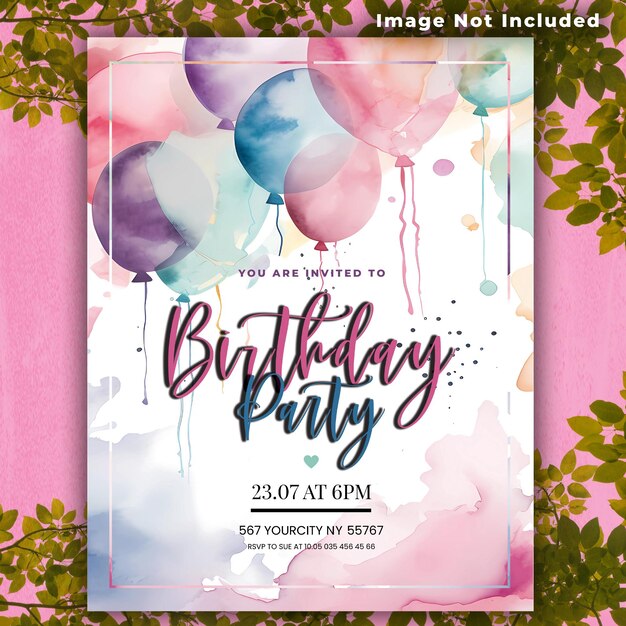 Birthday Invitation Template PSD, High Quality Free PSD Templates for
