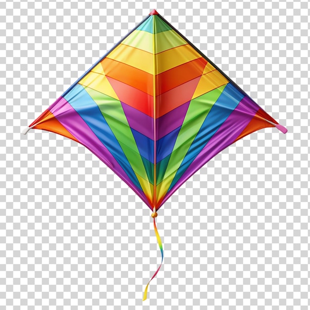 PSD a colorful kite isolated on transparent background