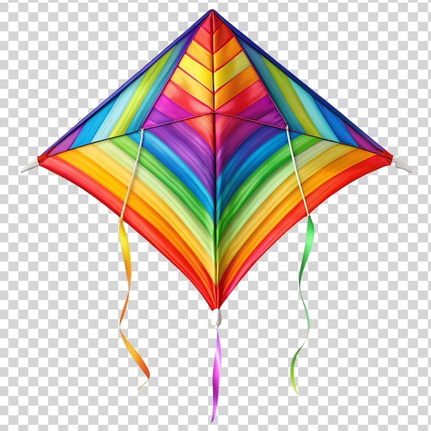 PSD a colorful kite isolated on transparent background