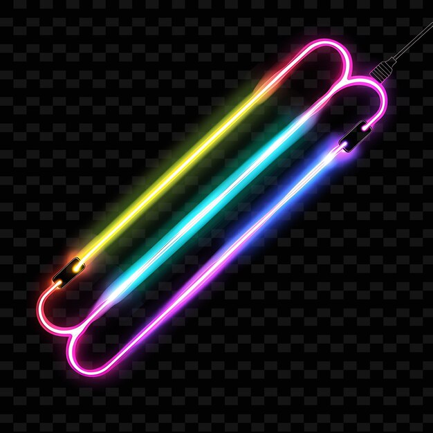 다채로운 Led 네온 표지판과 Rgb 컬러 검은 와이어 곡선 레 네온 Led 빛 장식 배경
