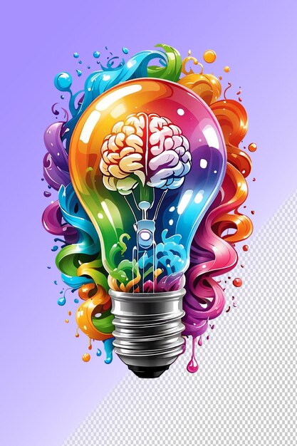 PSD a colorful light bulb with multicolored colors on it