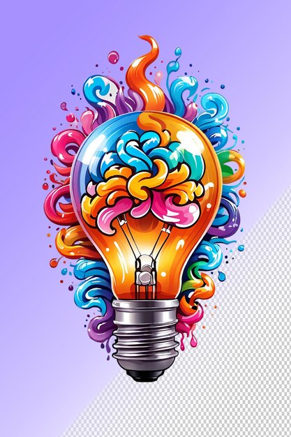 PSD a colorful light bulb with the word art on it