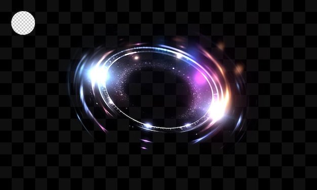 Colorful light circles on a transparent background.