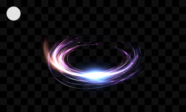 colorful light circles on a transparent background