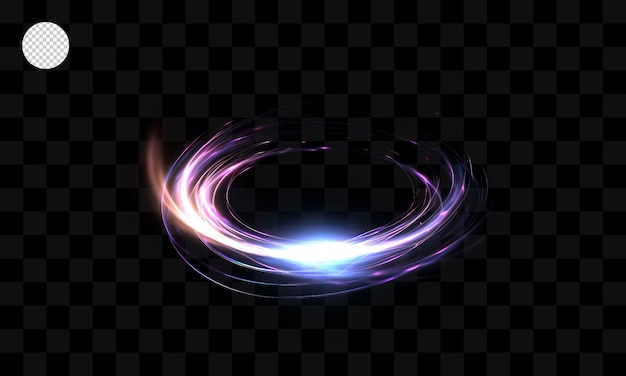 Colorful light circles on a transparent background