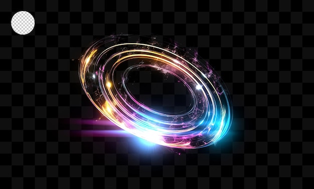 PSD colorful light circles on a transparent background