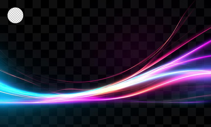 PSD colorful light effects on a transparent background