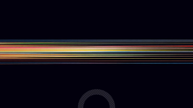 PSD colorful light streaks create an abstract pattern against a dark background