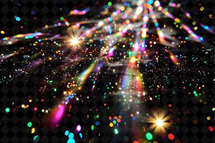 PSD a colorful light that is on a black background