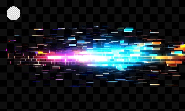 Colorful light trails on a transparent background