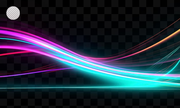 PSD colorful light trails on a transparent background