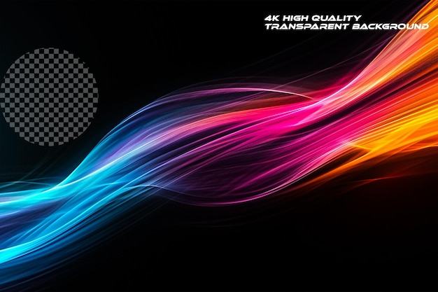 PSD colorful light wave speed motion on transparent background