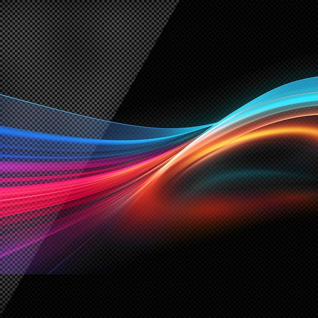 PSD colorful light wave speed motion transparent background