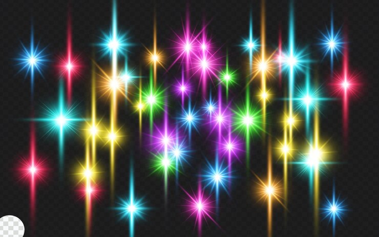 PSD colorful lights on a dark background