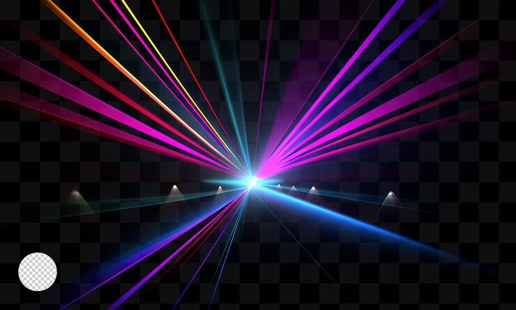 PSD colorful lights and a transparent background
