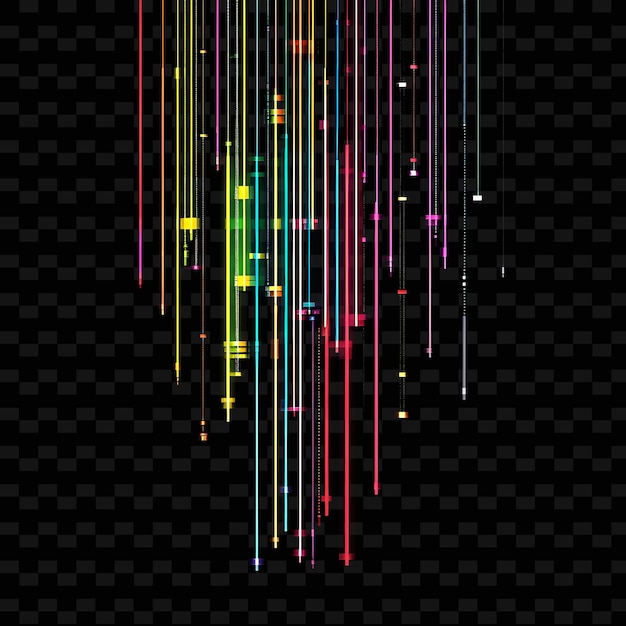 PSD colorful lines on a black background