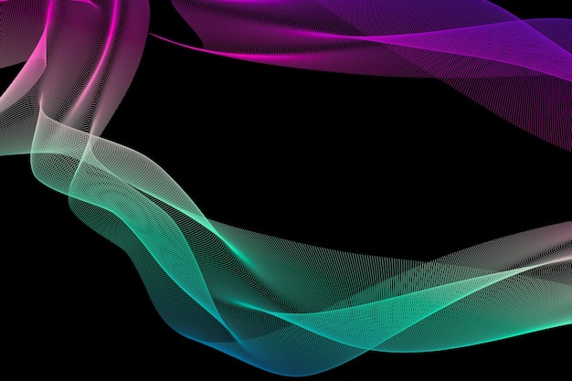 colorful lines with the colors of rainbow on a black background