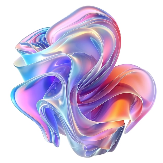 Colorful Liquid Holographic Shape Resembling Abstract Fluid Art Generative AI