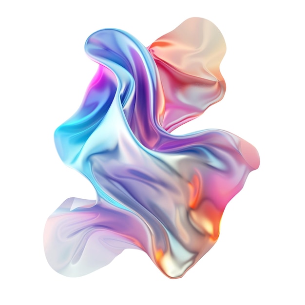 Colorful Liquid Holographic Shape Resembling Abstract Fluid Art Generative AI