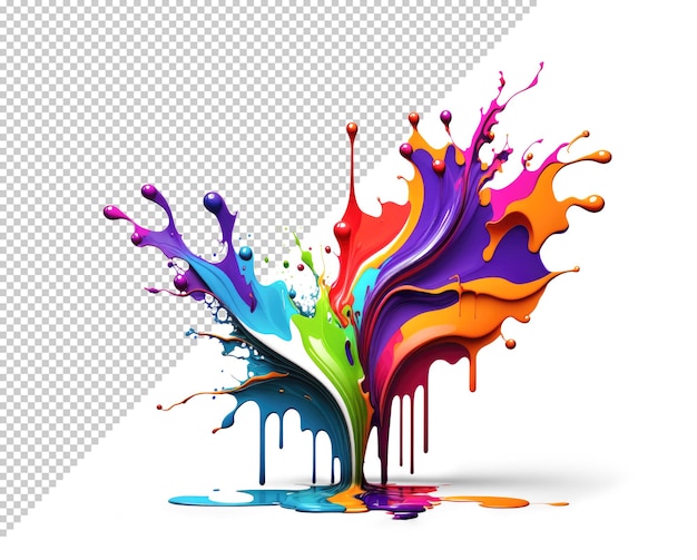 Colorful liquid paint splash mockup