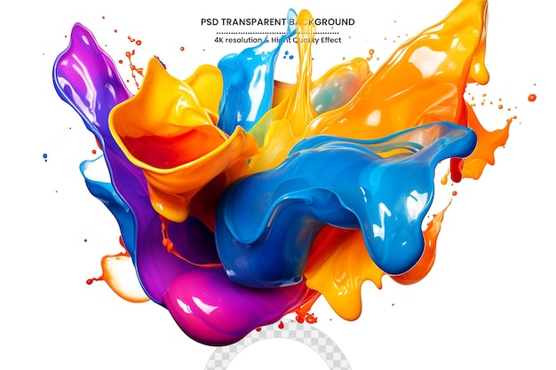 PSD colorful liquid paint splash