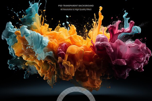 PSD colorful liquid paint splash