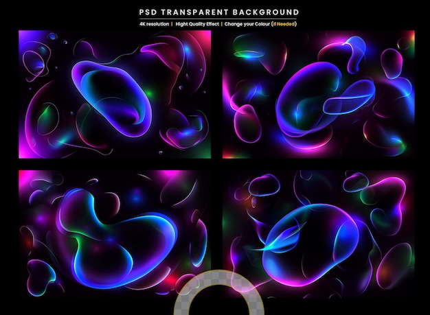 PSD colorful liquid on transparent background