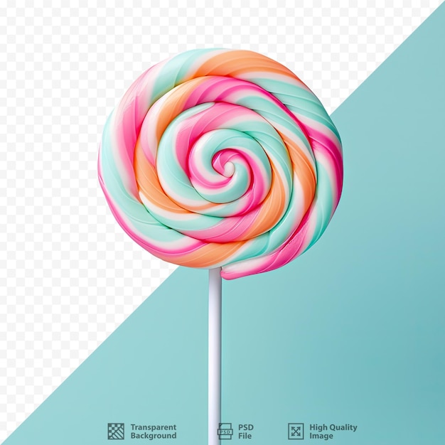 PSD a colorful lollipop on a stick with the words 