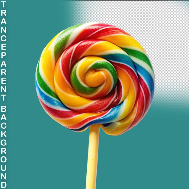 PSD colorful lollipop on transparent background