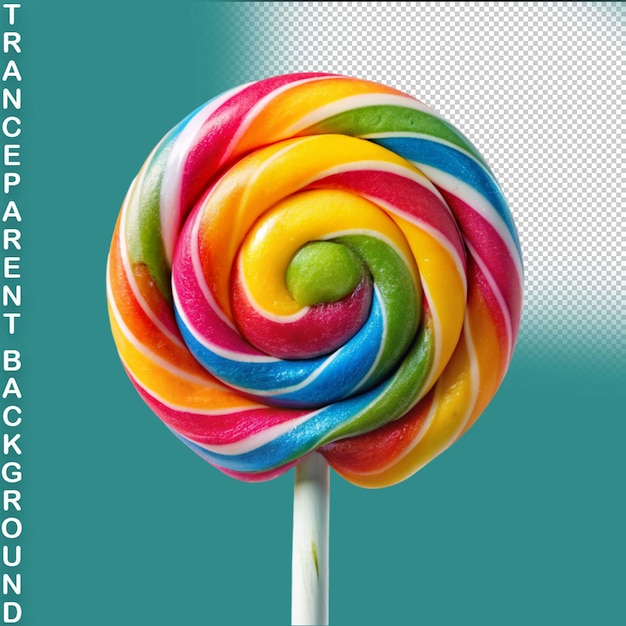 PSD colorful lollipop on transparent background