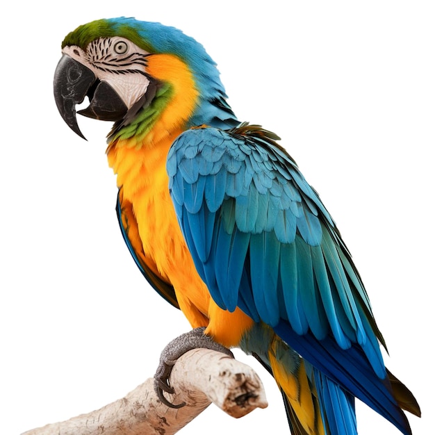 透明な背景に色とりどりのアカオ鳥が孤立しています