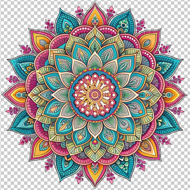 PSD colorful mandala concept on transparent background