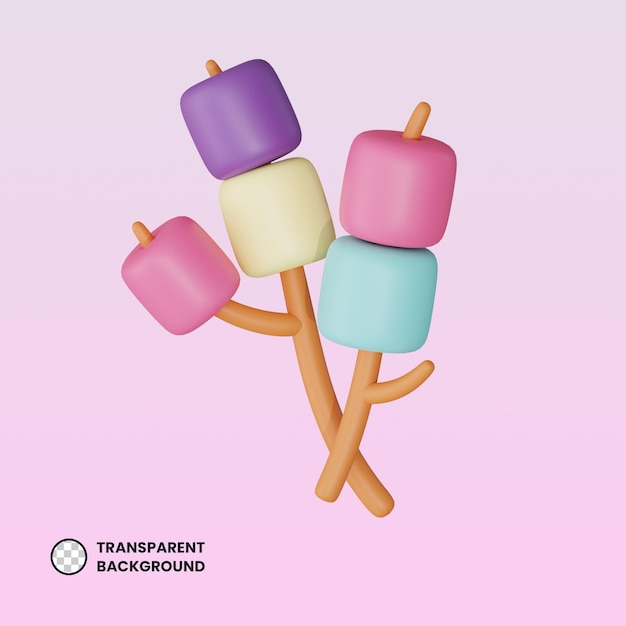 Colorful marshmallow 3d sweets icon