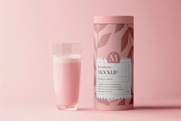 colorful matcha tea drink mock-up