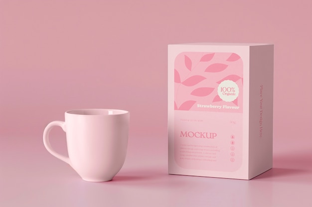 colorful matcha tea drink mock-up