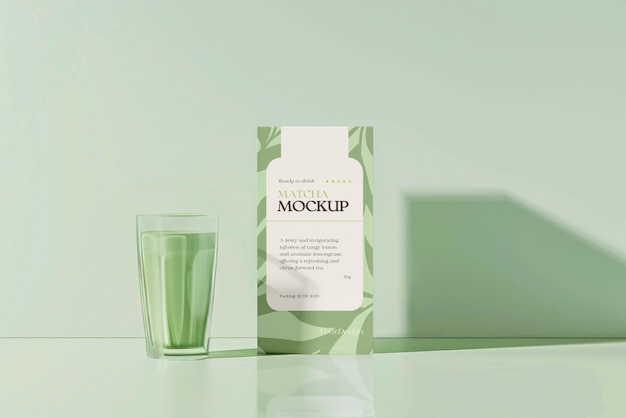 colorful matcha tea drink mock-up