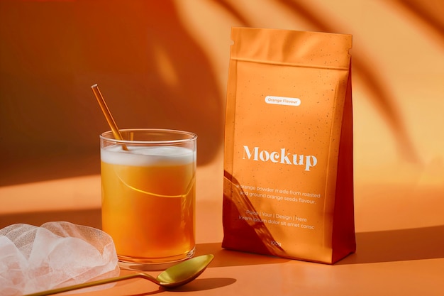 colorful matcha tea drink mock-up